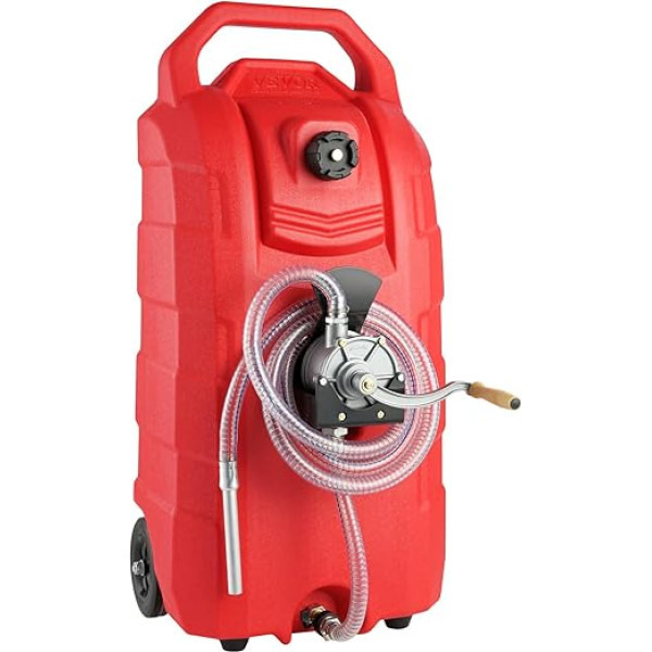 VEVOR Fuel Trolley 60 L Fuel Canister Petrol Can PE 460 x 533 x 930 mm Gas Fuel Tank Tank 7.8 L/min Max. Flow Replacement Canister Petrol Tank Suitable for Diesel, Lubricating Oil, Petrol