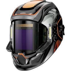 ANDELI Welding Helmet - Panoramic 180° View 9.5x9.5cm LED Lighting True Color Auto Darkening Welding Helmet with Light 4 Arc Sensor 4/5-8/9-13 Type-C Charging