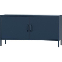 Jan Nowak TV Cabinet, Metal TV Cabinet, Pink, Glitter TV Board for Living Room, Bedroom, Industrial Loft Style, TV Table with Doors and Storage Space, 115 x 59.5 x 40 cm, Dark Blue