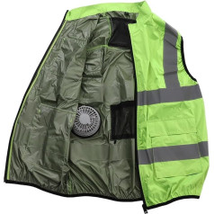 Fockety Cooling Vest, Safety Vest, Ice Vest, Air Conditioning Vest with 2 Fans, Reflective Strips, Personal Cooling Cold Vest for Hot Weather Work, Running