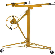 Winado 4,8 m Trockenbau-Hebeplatte, rollender Hebewagenheber, Trockenbauwerkzeuge, Lenkrolle mit verstellbarem Teleskoparm, Gelb