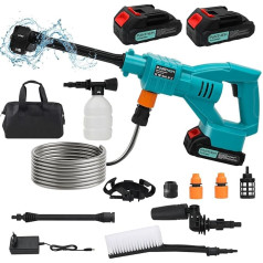 6-in-1 Battery Pressure Washer for Makita 18 V, Mobile Pressure Washer Gun with 3000 mAh panthem Battery Charger, Portable Battery Pressure Washer Gun for Car, Home, Lawn, Garden, Fence