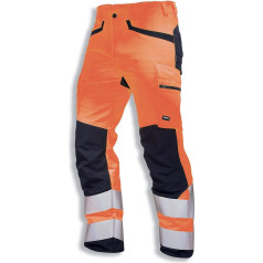 Uvex Flash + Storm 7432 Mens Work Trousers - Orange Hi-Vis Cargo Trousers