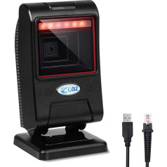 OBZ Barcode Scanner 1D 2D QR Barcode Scanner Desktop Wired Barcode