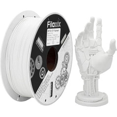Glass Fibre PETG Filament 1.75 mm, PETG GF 3D Printer Filament, Water and Weather Resistant, Compatible with Bambu LAB, Creality K1C, QIDI MAX3, FLASHFORGE, Prusa MK4 FDM 3D Printer, 1 kg, White