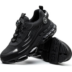 Dajingkj Work Shoes Men's Lightweight Trends Rotary Knob Safety Trainers Men's Breathable Steel Cap Shoes Trainers