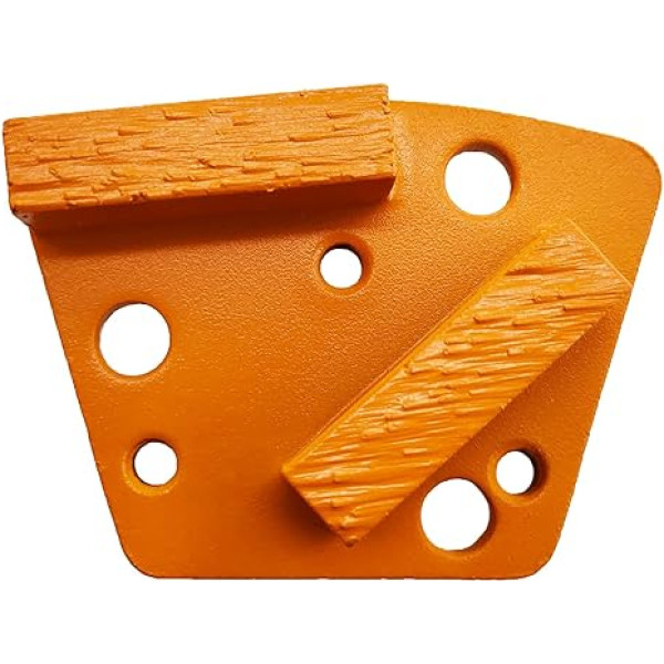 Pack of 9 Pro Trapzoid Diamond Grinding Shoes Soft Binding for Hard Floors (Grit Optional), for Blastrac or other common Floor Grinder (25 Grit, 2 Rectangular Segments, S-Bond for Hard Floors)