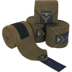 LeMieux Traditional Soft Fleece Horse Polo Wraps - Woven Jacquard Tab and Metal Badge - Pack of 4 - Alpine - Full
