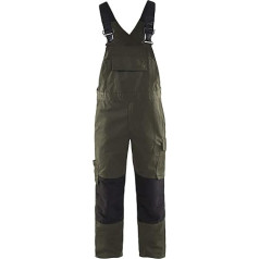 Dungarees with Stretch Dark Olive Green / Black C154