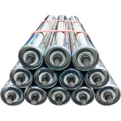 tragrollen förderband 12 Stück industrielle Schwerkraftrollen für Förderbänder – 2,4 Zoll, 2 Zoll, 1,5 Zoll, 1,3 Zoll und 1 Zoll Durchmesser, nicht angetriebene Ersatz-Förderbandrollen aus Edelstahl,