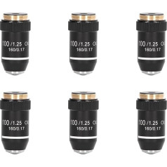 6 x biologische Mikroskoplinse, 195 achromatische schwarze Objektivlinse, 100 x Öl, Hochleistungsobjektivschnittstelle, 20,2 mm Gewinde