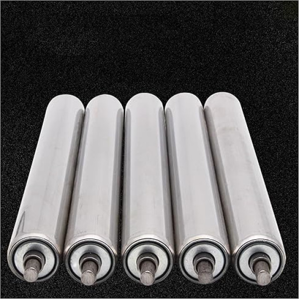 Carrier Roller Conveyor Belt Diameter 1 inch, 1.3 inch, 1.5 inch, 2 inch, 2.4 inch, Rail Roller Gravity Conveyor - 5 Pack, 40, 36, 28, 24, 22, 20, 18, 16, 14 Inch Long, Stainless Steel Gear