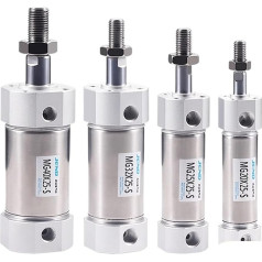 MG Pneumatic Mini Cylinder Bore Stainless Steel 20/25/32/40-25SX50X75X100X125X150X200S Double Acting Air Pressure Cylinders (Color : 450mm Stroke, Size : 25mm Bore)