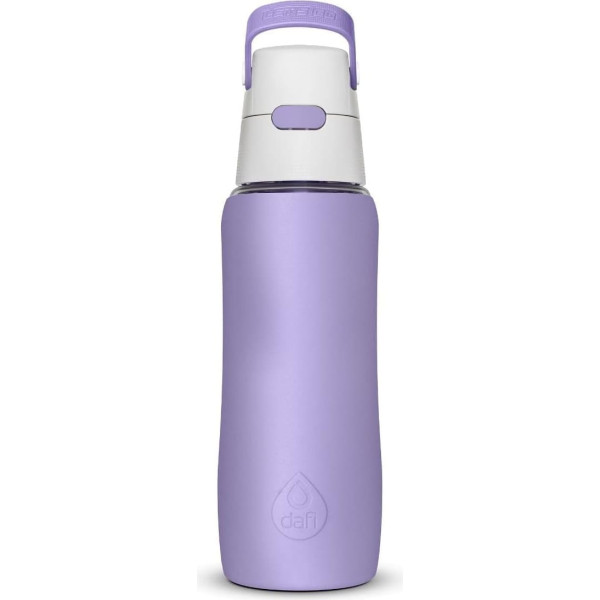 DAFI Water Bottle with Filter Solid 0.7 L Purple - Water Bottle with Water Filter, BPA-Free, Sports Bottle with Filtered Water for Travel, Filter Bottle Outdoor + Activated Carbon Filter Straw