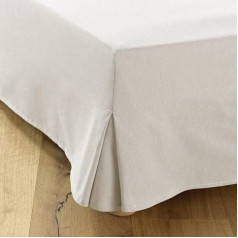 Bed Cover 160 x 200 cm Beige - 4 Ruffles of 30 cm for Bed 160 x 200 cm - Bed Throw 160 x 200 cm - Cover for Slatted Frame 160 x 200 cm - Bed Skirt