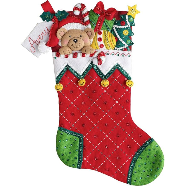 Bucilla Felt Stocking Applique Kit 18