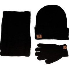 TMEOG men’s winter beanie hat, Touchscreen gloves and tube scarf with fleece lining, warm knitwear set.