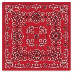 Western Ranch Bandana Neck Scarf Head Scarf Cotton Paisley XL 70 x 70 cm