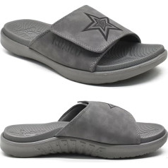 KuaiLu Men's Slippers Size 40-49 Winter Warm Fluffy Footbed Sandals for Men with Velcro Open Toe Plush Orthopaedic Slippers with Arch Support