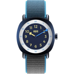 KWIO - TIKK Kids Watch Analogue Learning Watch for Boys Girls Quartz Movement with Stainless Steel Case Easy Change Velcro Band Waterproof 5ATM