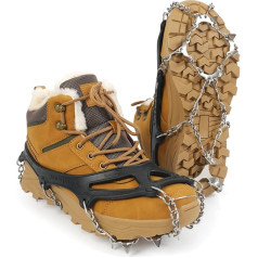 Bingyouth Ice Klampen Steigeisen, Grödel Steigeisen für Bergschuhe, Verdickte Schuhkrallen aus Edelstahl Anti-Rutsch Schuhspikes für Damen Herren für Wandern Klettern Angeln