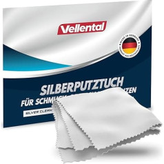 Silver Cleaning Cloth for Jewellery, Cutlery & Coins, Silver Polishing Cloth for Care and Cleaning of Real Silver, Silver Jewellery Made in Germany