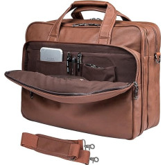 Leather Laptop Bag Men's 15.6 Inch Messenger Briefcase Business Satchel Computer Handbag Shoulder Bag