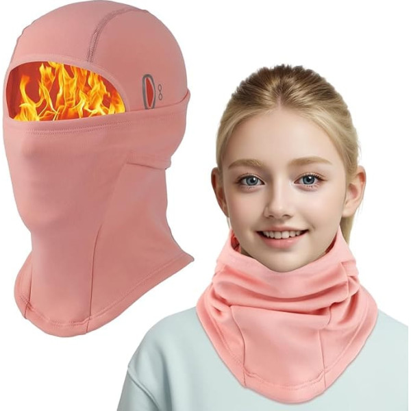 AYPOW Kids Balaclava Winter Multifunctional Windproof Fleece Warm Ski Mask Cycling Face Mask Under Helmet Balaclava Hat with Neck Warmer for Boys Girls 4-12 Winter Outdoor Sports