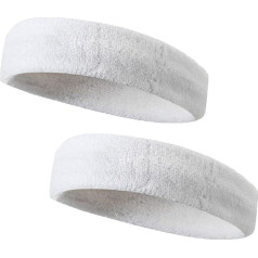 Pack of 2 Headbands, Sports Headband, Sweatband Headband, Headband Men Women, Cotton Headband, Summer Sports Hair Band, Sweat-Absorbing Headband for Sports