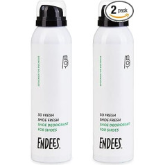 Endees So Fresh Shoe Deodorant, High Performance Spray (2 x 150 ml), No Toxic Propellants, Neutralises Shoe Odour, Grapefruit Fragrance, for Sports and Everyday Use, Set of 2