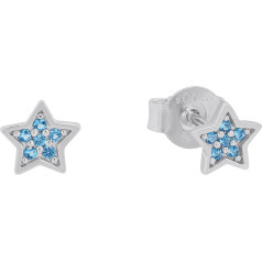 s.Oliver Ohrstecker 925 Sterling Silber Mädchen Kinder Ohrschmuck, mit Schmucksteinen, 0,5 cm, Stern, Kommt in Schmuck Geschenk Box