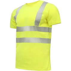 Högert Technik - JURAL II Warnschutz Polycotton-T-Shirt gelb XL (54) | Warnweste Reflektierend Warnweste Atmungsaktiv Leicht Kurzarmshirt Kurzarm Arbeitskleidung Sichtbarkeit Hemden