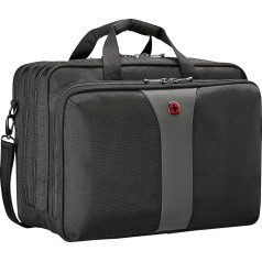 WENGER 612260 Laptop Shoulder Bag, Notebook up to 17 Inches, Briefcase, 27 L, Women Men, Office, Business, Travel, University, Black/Grey, black, Sustainable
