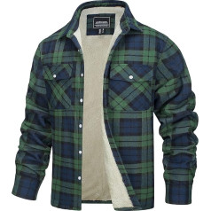 TACVASEN Men's Fleece Thermal Shirt, Warm Flannel Shirt, Lumberjack Shirt, Winter Inner Fleece Jacket