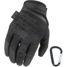 Mechanix Wear Specialty High Dexterity 0.5 mm 2017, Tactical Gloves Breathable & Ergonomic + Gear Carabiner, Black, Coyote/Size S, M, L, XL (M, Black)