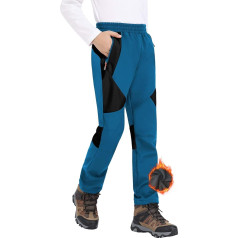 Zoofly Softshell Children's Ski Trousers Children's Thermal Trousers Softshell Trousers Children Windproof Winter Snow Trousers Boys Girls Hiking Trousers Windproof Warm Outdoor Trousers
