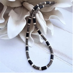 KAYLRE Necklace Men's African Necklace Fashion African Beads Jewellery Trend Surfer Necklace Men's Gift Wooden Beach Necklace Women (Color : 1, Size : 45cm)