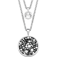 s.Oliver Kette mit Anhänger Edelstahl Damen Halsschmuck, mit Kristall, 40/45+3 cm, Kommt in Schmuck Geschenk Box