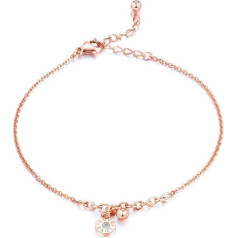 Kim Johanson women's stainless steel anklet, various models, in rose gold, with a strong lobster clasp, includes jewellery pouch