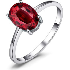 JewelryPalace Genuine Gemstone, Garnet, Citrine, Peridot, Blue Topaz, Amethyst, Rings, Solitaire Engagement Ring, Promise Ring, 925 Silver, Women's Jewellery, Rose Gold, Gold