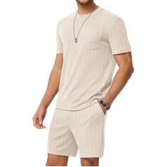 Meilicloth Men's T-Shirt and Shorts 2-Piece Set Short Sleeve Summer Lightweight Outfit Casual Men's Fashion for Every Day