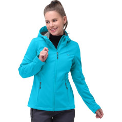 33,000ft Women's Softshell Jacket Waterproof Windproof Coat Functional Lightweight Windbreaker Women's Breathable Outdoor Jacket with Hood for Running, Cycling, Hiking