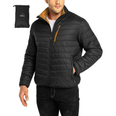 33,000ft Men's Quilted Jacket, Lightweight Transition Jacket in Down Jacket Look, Winter Jacket for Men, Lined with Pockets, Packable for Leisure, Hiking, Travel, Lightweight Puffer Jacket