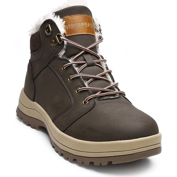 visionreast Warm Lined Winter Shoes, Unisex Waterproof Hiking Shoes, Snow Boots, Trekking Winter Boots for Men, Women, Laces, Non-Slip, Outdoor