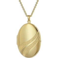 trendor Medaillon mit Damen-Halskette Gold auf Silber 925 zauberhaftes Medaillon für Damen, zeitloser Silberschmuck für Frauen, tolle Geschenkidee 39095
