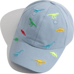 Children's Baseball Cap for Boys Girls Dinosaur Embroidery Adjustable Sports Cotton Cap Sun Hat UV Protection Baseball Cap Summer Autumn Kids Peaked Cap Golf Cap for 2-6 Years Baby Boys Girls