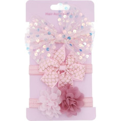ZAMXHUG 3pcs Baby Hair Band Pink - Baby Girl Headband Baby Girl Lace Bowknot Hair Band Hair Band with Bow Baby Headband Girls Hair Bows Girls Children Headband