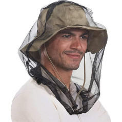 JIAHG Outdoor Head Net Hat Cap Anti-Mosquito Hat Beekeeping Hat Sun Hat with Mosquito Net Full Face Neck Fishing Hat Protection Against Beetle Bee for Outdoor Fishing Gardening Hiking, black