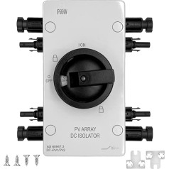 KarlKers IP66 Solar PV DC Quick Disconnect Switch 64 Amp, 1000V Solar Combiner Box, PV Solar Panel Isolator Switch with Solar Plug for Solar Power System, Off/On-Grid Solar System, Motorhome and Boats
