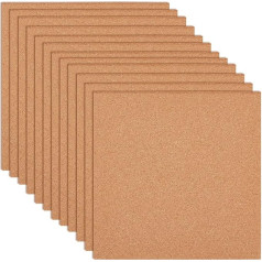 BENECREAT Pack of 16 Square Cork Boards 20 x 20 cm Cork Board Without Glue Pin Board for Coaster Wall Decoration Party and DIY Craft Supplies 2 mm Thick